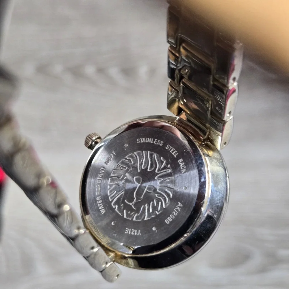 Anne‎ Klein AK/2080 Diamond Black Dial Two Tone Stainless Steel Women's Watch S5